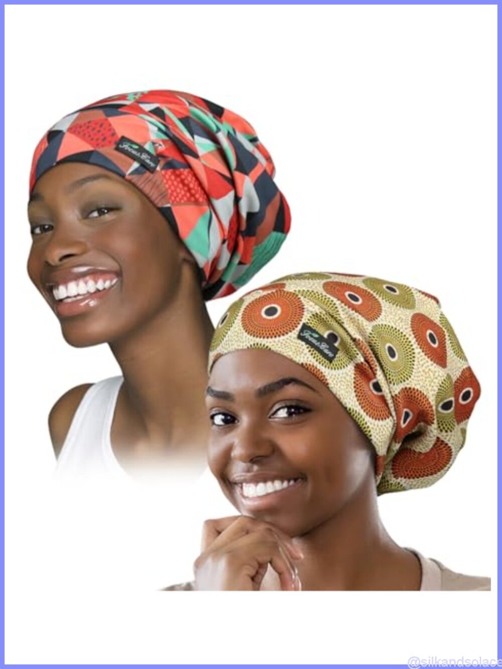 Satin Lined Sleep Cap Adjustable Beanie for Dreadlocks Curly Hair